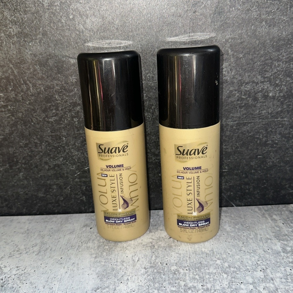 2 Suave Professionals Volume Luxe Style Infusion Weightless Blow Dry Spray 5 oz